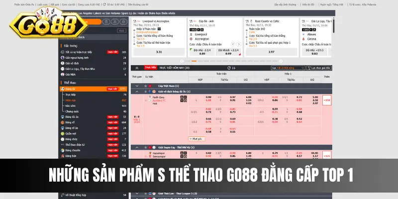 Những sản phẩm S thể thao Go88 đẳng cấp top 1